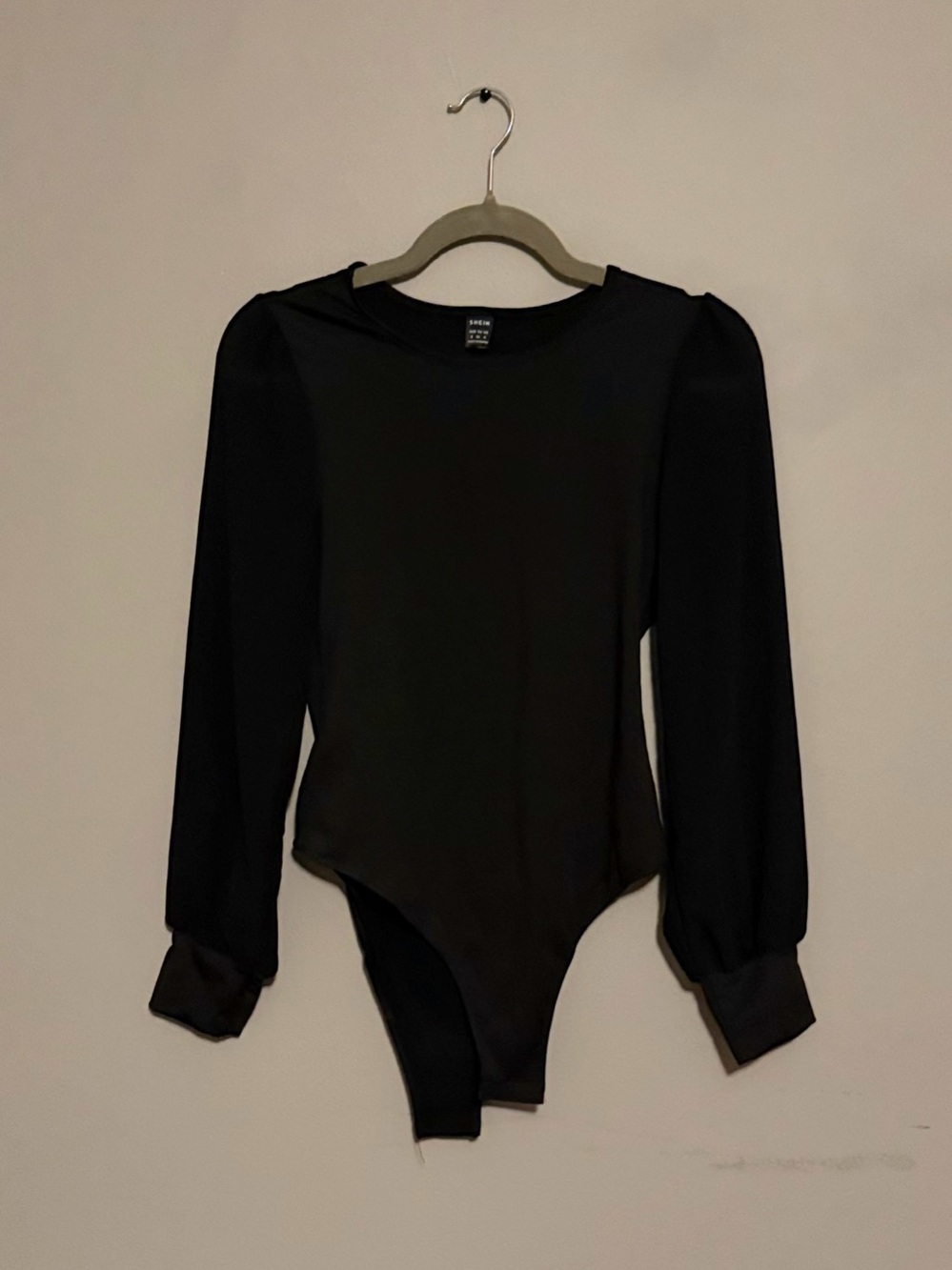 SHEIN Black Long Sleeve Bodysuit